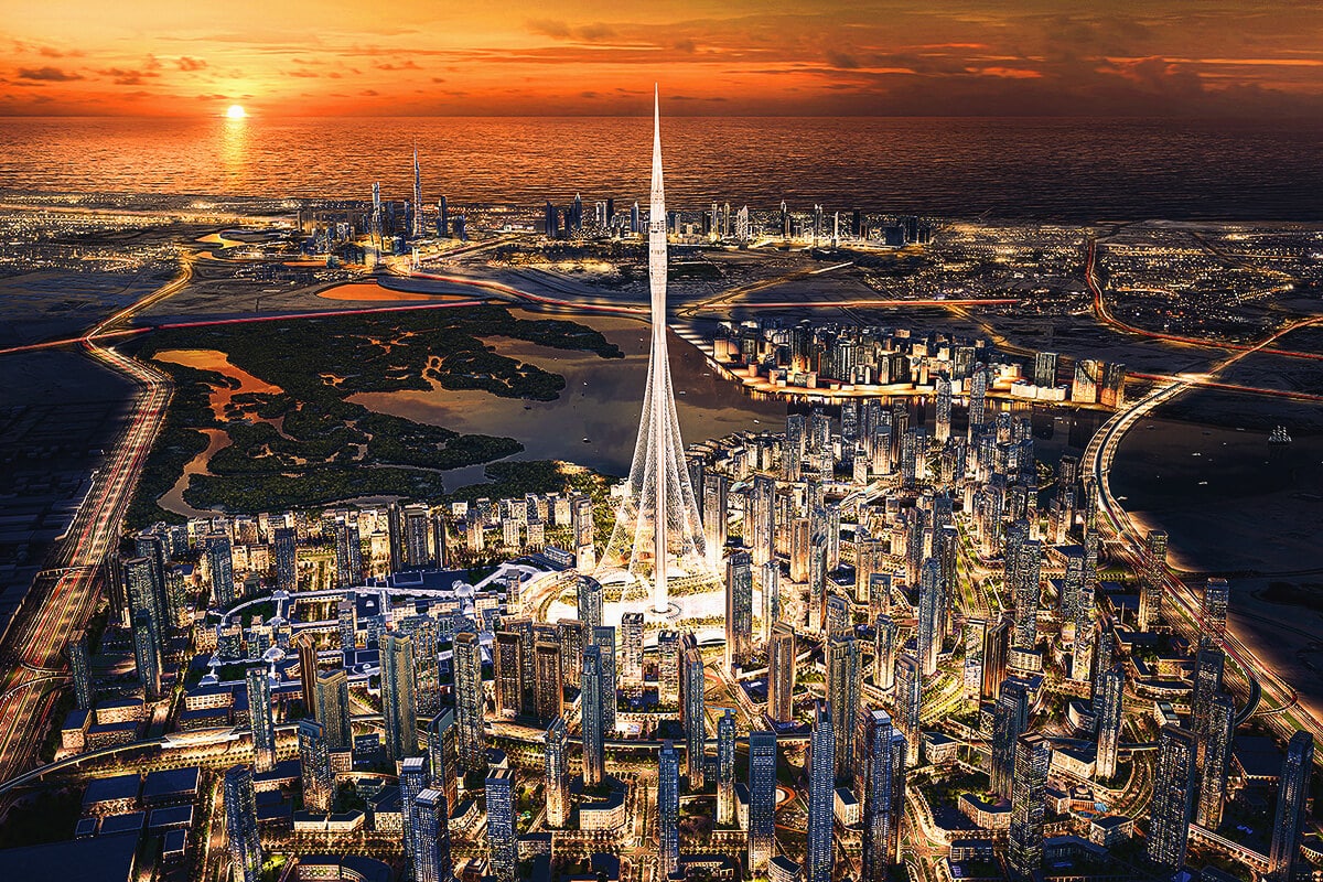 creek tower in dubai برج خور دبی